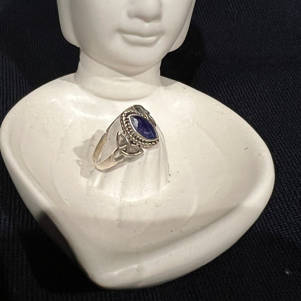 Sapphire Sterling silver Size 6.5 ring. Genuine sapphire stone